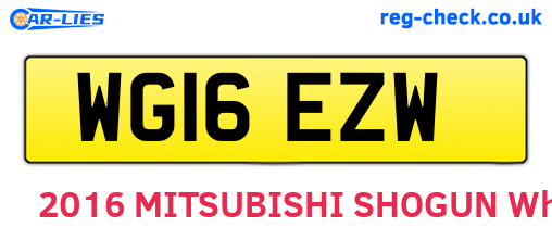WG16EZW are the vehicle registration plates.