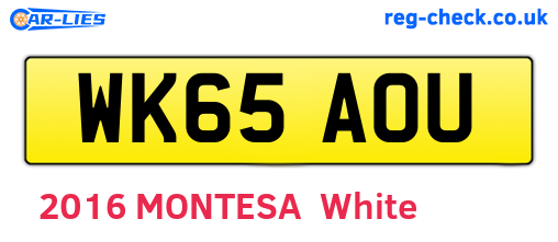 WK65AOU are the vehicle registration plates.