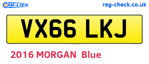 VX66LKJ are the vehicle registration plates.