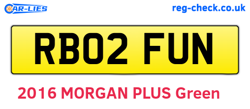 RB02FUN are the vehicle registration plates.