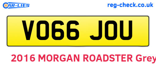 VO66JOU are the vehicle registration plates.