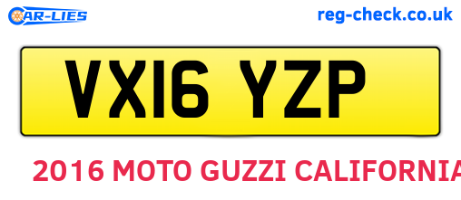 VX16YZP are the vehicle registration plates.
