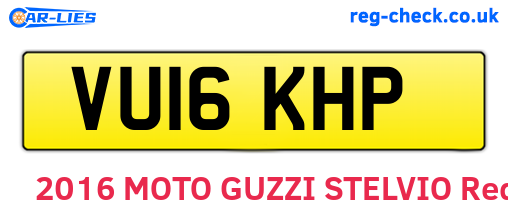 VU16KHP are the vehicle registration plates.