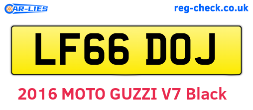 LF66DOJ are the vehicle registration plates.