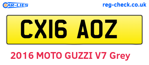 CX16AOZ are the vehicle registration plates.