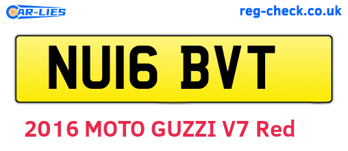 NU16BVT are the vehicle registration plates.
