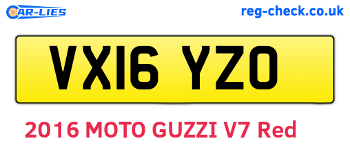 VX16YZO are the vehicle registration plates.