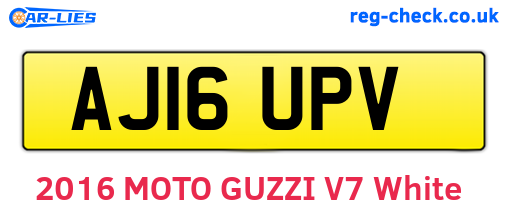 AJ16UPV are the vehicle registration plates.