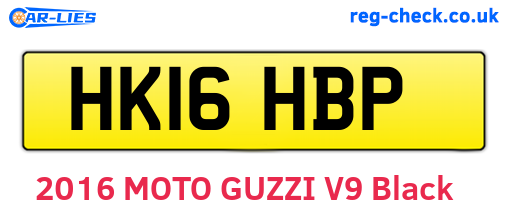 HK16HBP are the vehicle registration plates.
