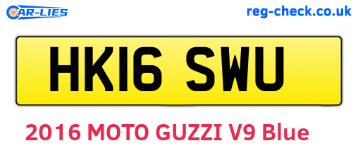 HK16SWU are the vehicle registration plates.
