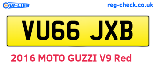 VU66JXB are the vehicle registration plates.