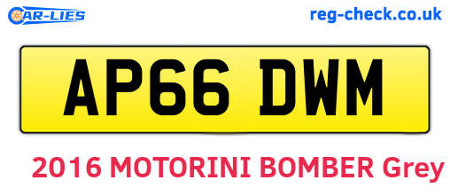 AP66DWM are the vehicle registration plates.