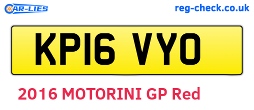KP16VYO are the vehicle registration plates.