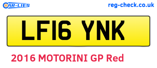 LF16YNK are the vehicle registration plates.
