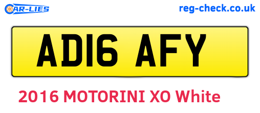 AD16AFY are the vehicle registration plates.