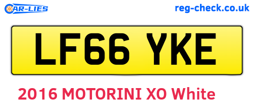 LF66YKE are the vehicle registration plates.