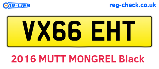 VX66EHT are the vehicle registration plates.