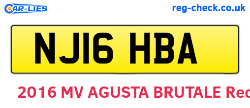 NJ16HBA are the vehicle registration plates.