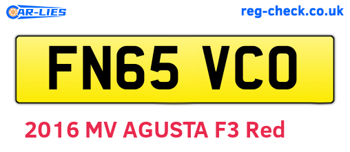 FN65VCO are the vehicle registration plates.