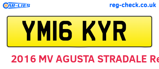 YM16KYR are the vehicle registration plates.