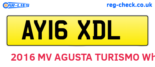 AY16XDL are the vehicle registration plates.