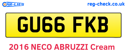 GU66FKB are the vehicle registration plates.
