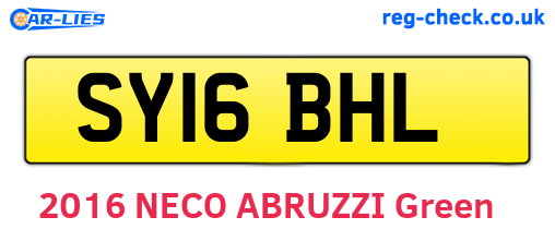 SY16BHL are the vehicle registration plates.