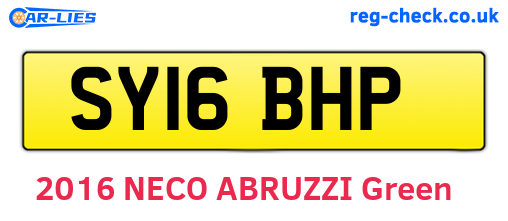 SY16BHP are the vehicle registration plates.