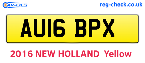 AU16BPX are the vehicle registration plates.