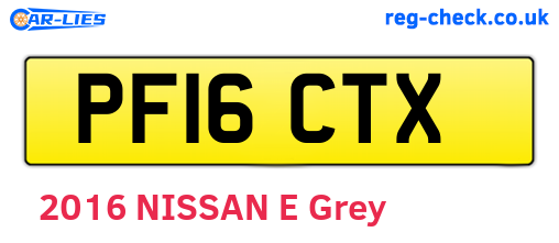 PF16CTX are the vehicle registration plates.