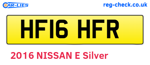 HF16HFR are the vehicle registration plates.