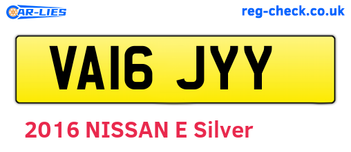 VA16JYY are the vehicle registration plates.