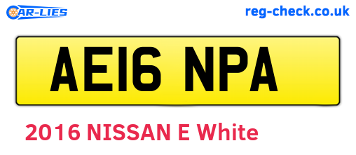 AE16NPA are the vehicle registration plates.