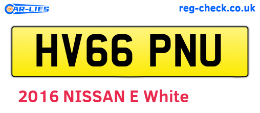 HV66PNU are the vehicle registration plates.