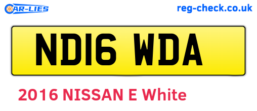ND16WDA are the vehicle registration plates.