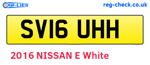SV16UHH are the vehicle registration plates.