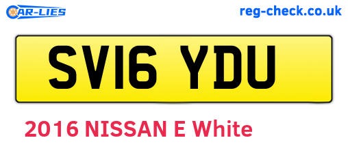 SV16YDU are the vehicle registration plates.