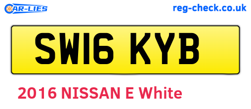 SW16KYB are the vehicle registration plates.