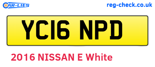 YC16NPD are the vehicle registration plates.