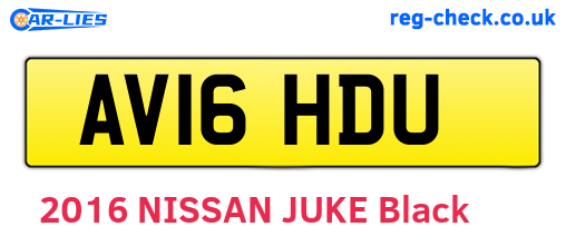 AV16HDU are the vehicle registration plates.
