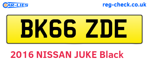 BK66ZDE are the vehicle registration plates.