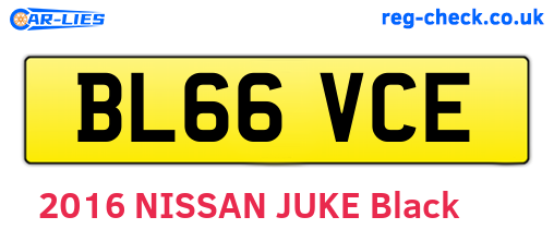 BL66VCE are the vehicle registration plates.