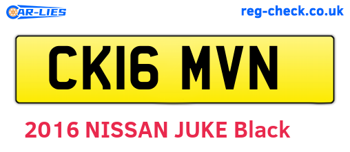 CK16MVN are the vehicle registration plates.