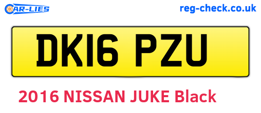 DK16PZU are the vehicle registration plates.