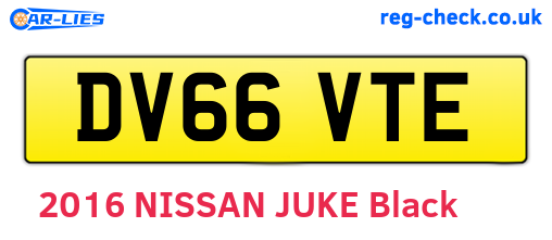 DV66VTE are the vehicle registration plates.