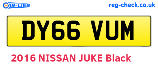 DY66VUM are the vehicle registration plates.