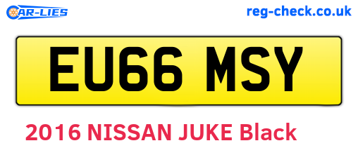 EU66MSY are the vehicle registration plates.