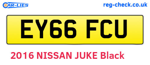 EY66FCU are the vehicle registration plates.