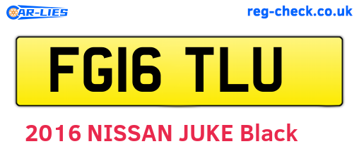 FG16TLU are the vehicle registration plates.