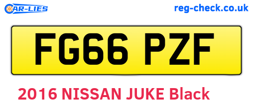 FG66PZF are the vehicle registration plates.